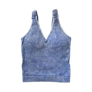 Zenana Blue Pinstripe Tank Top